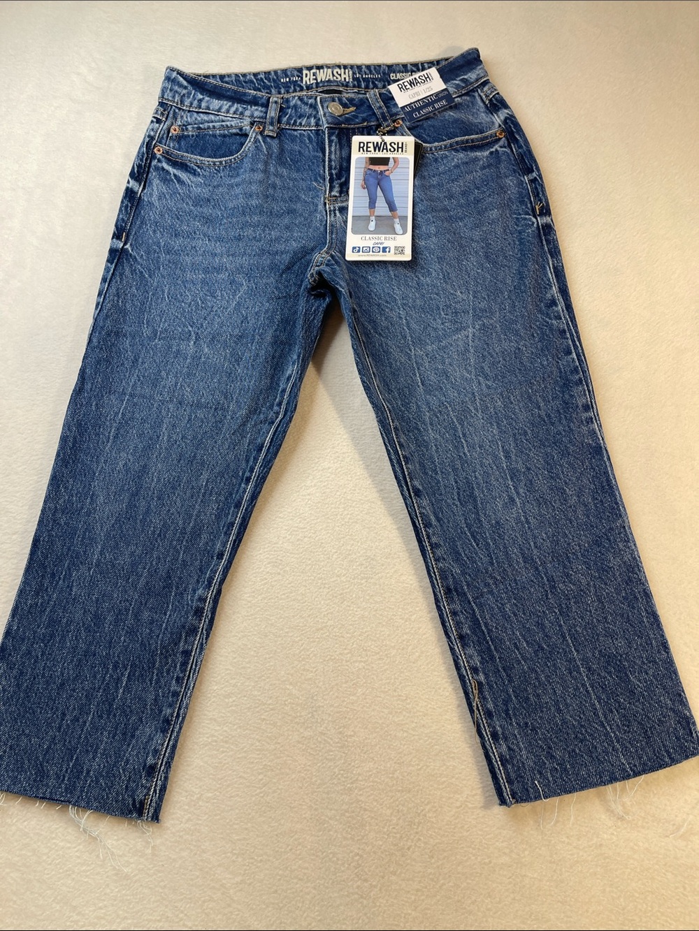 Rewash Indigo Straight-Leg Denim Jeans/CAPRIS WOMENS JRS SIZE 1/25 NWT